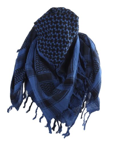 PLO sjaal / Arafat sjaal in kobaltblauw-zwart