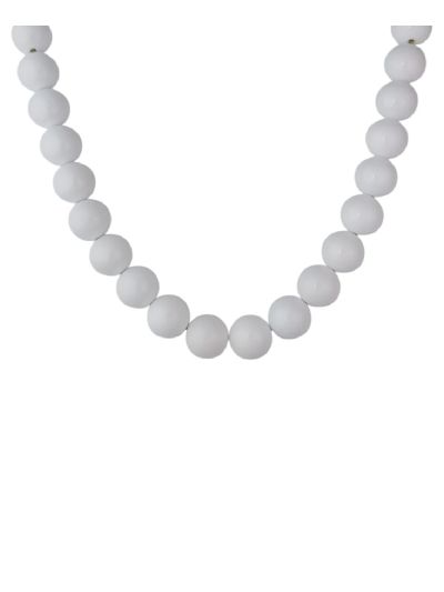 Statement kralenketting in wit