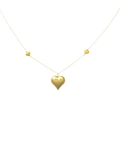 Lange goudkleurig ketting met hartjes