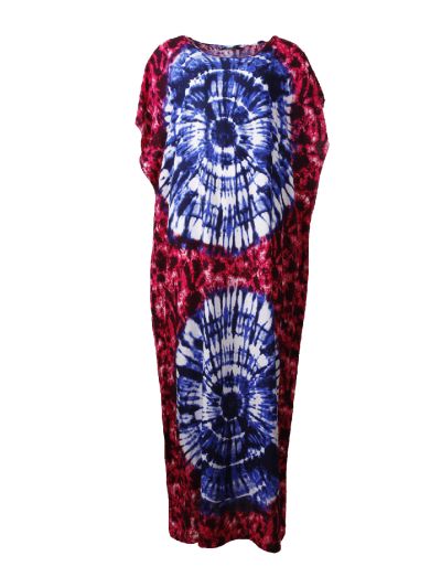 Koeldragende lange kaftan met batikprint 