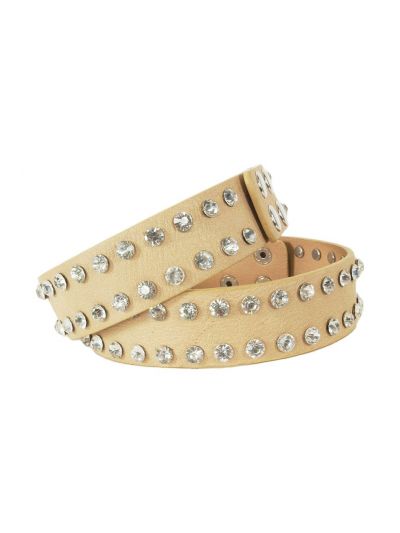 Lederen beige laars riempjes