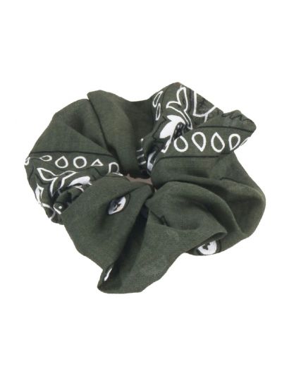 Legergroene boerenzakdoek scrunchie