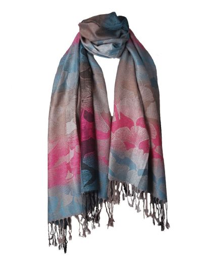 Leila pashmina sjaal in roze en bruin