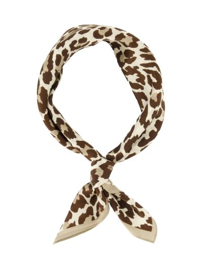 Vierkant zijden sjaaltje met luipaardprint