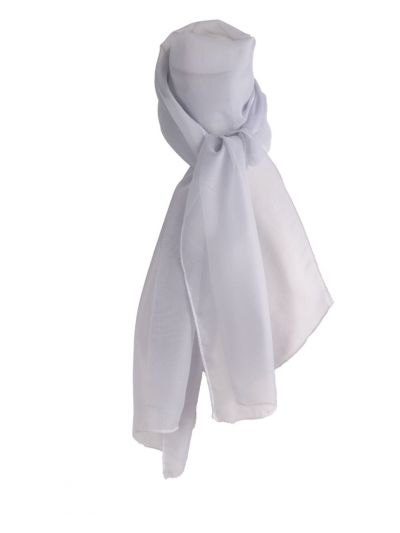 Effen blauw-lichtgrijze voile sjaal