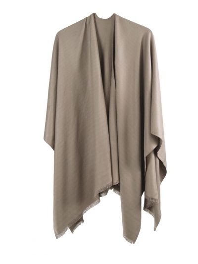 Effen omslagdoek in licht-taupe