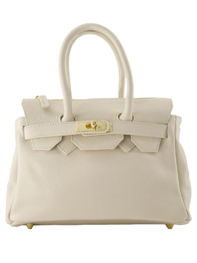 Yara lederen handtas –Lichtbeige