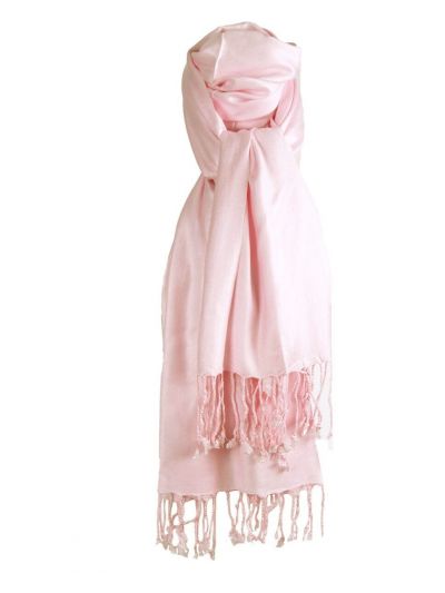 Lichtroze pashmina sjaal
