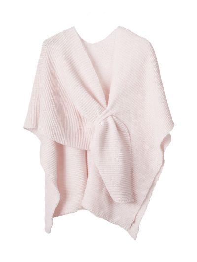 Alpaca-blend omslagdoek in zachtroze met lus