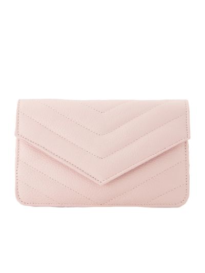 Lederen crossbody clutch in roze
