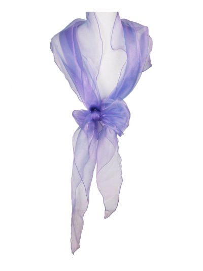 Lila changeant organza stola met pochet