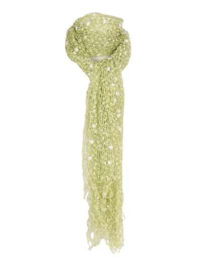 Groene met witte net geweven sjaal