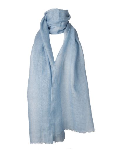 Linnen sjaal in de kleur blauw