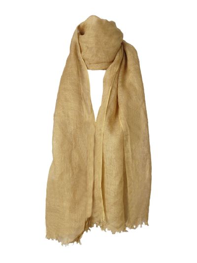 Linnen sjaal in de kleur camel