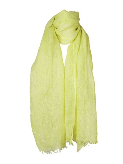 Linnen sjaal in de kleur neongeel