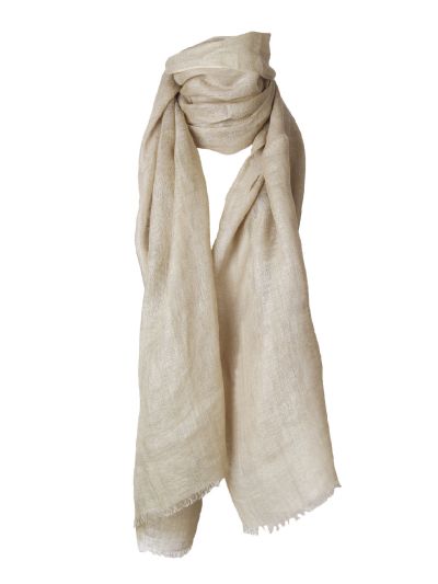 Linnen sjaal in de kleur taupe
