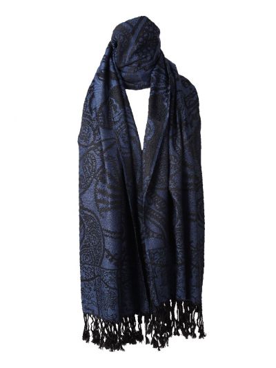 Lizz pashmina sjaal in donkerblauw