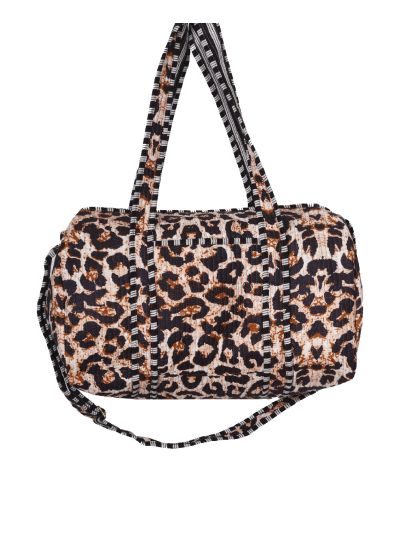 Gewatteerde weekend tas met luipaardprint