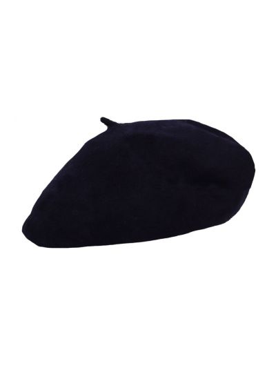 Marineblauwe wollen baret