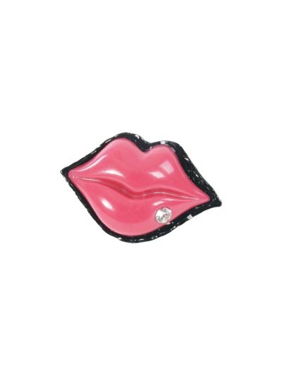 Metalen roze lippen ring maat verstelbaar