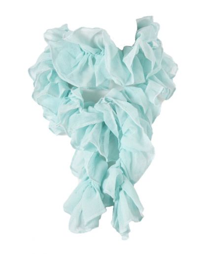 Licht turquoise crêpe volle volant sjaaltje