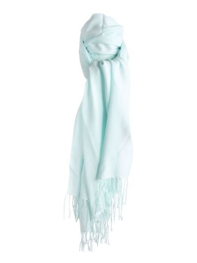 Effen mintgroene pashmina sjaal, smal model