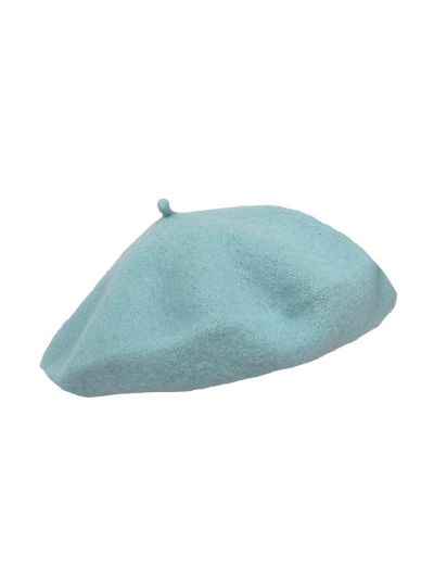 Wollen Franse baret in mintgroen