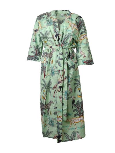Kimono met tropische dierenprint