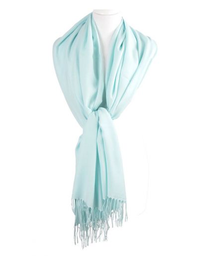 Soepelvallende effen mintgroene pashmina sjaal