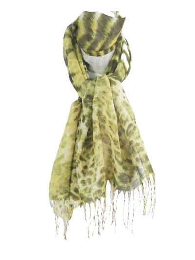 Soepelvallende sjaal met mixed dieren print 
