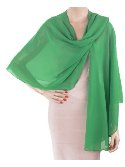 Biljartgroene soepelvallende cape stola