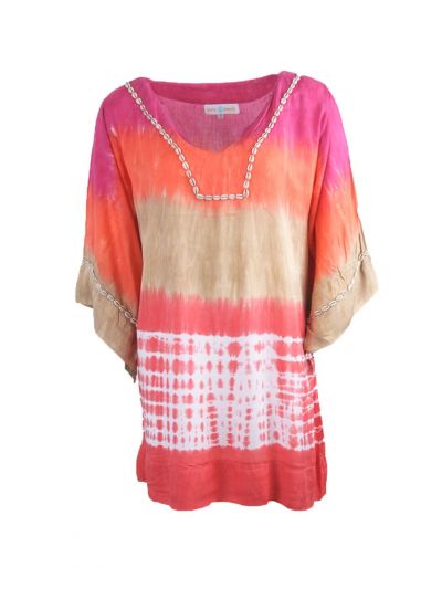 Roze tuniek versierd met schelpjes