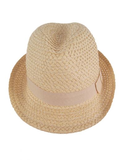 Naturelkleurige fedora hoed