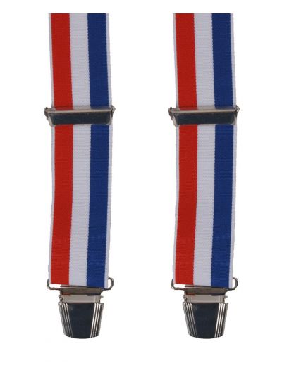 Bretels met rood, wit & blauwe streep