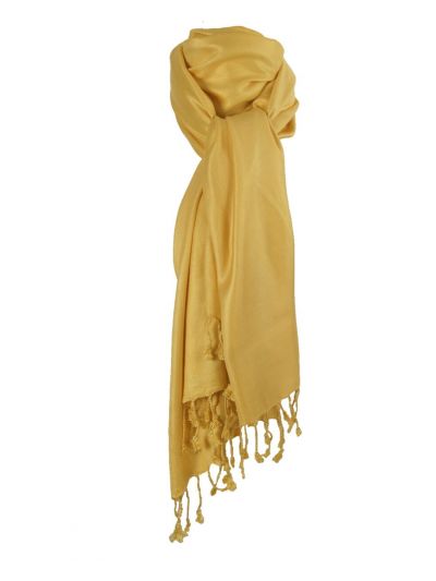 Okergele pashmina sjaal