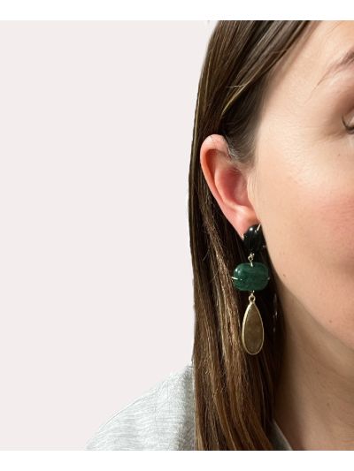 Jessa oorbellen met natuurstenen