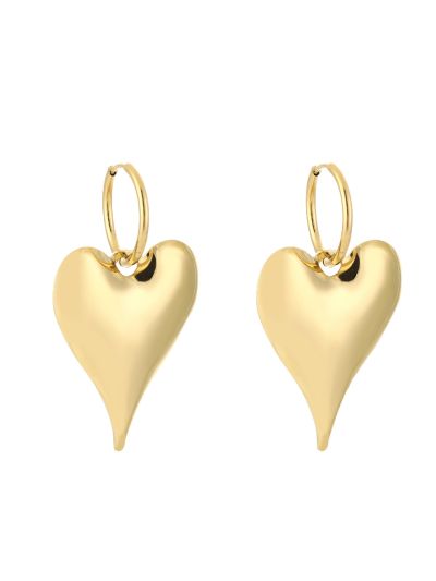 XL hart oorbellen in de kleur goud