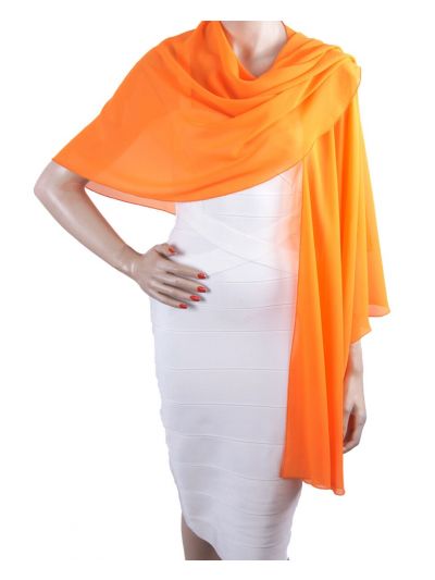 Oranje soepelvallende cape stola