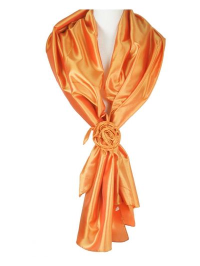 Oranje stola van taft met rozen corsage 