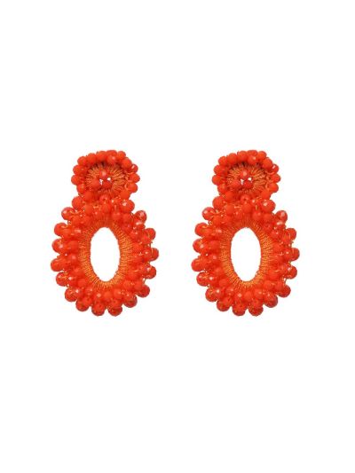 Statement oorbellen in de kleur oranje