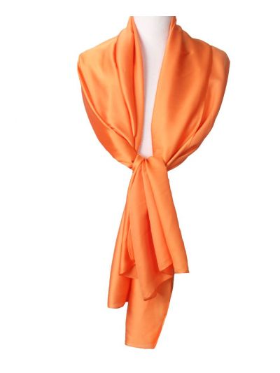 Zijde-blend sjaal in oranje