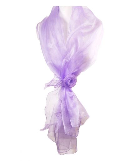 Licht lila organza stola met rozen corsage