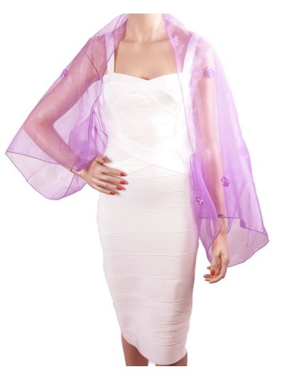 Effen orchidee paarse organza bolero stola
