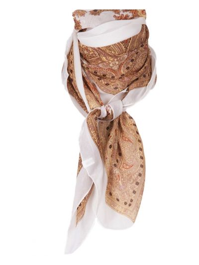 Vierkante witte crêpe voile sjaal 