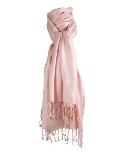 Licht-oudroze pashmina sjaal