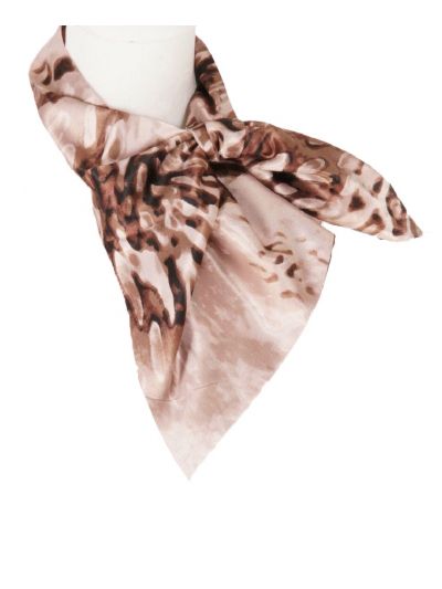 Oudroze bruine slip on sjaal met animalprint