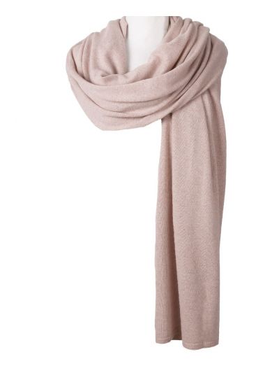 Licht-oudroze kasjmier-blend sjaal/omslagdoek 