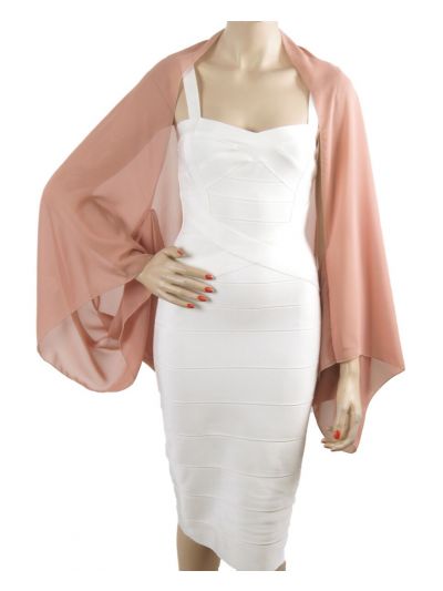 Oudroze bolero stola van crêpe voile