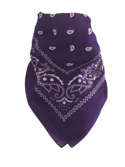 Paarse boerenzakdoek / bandana met klassiek motief