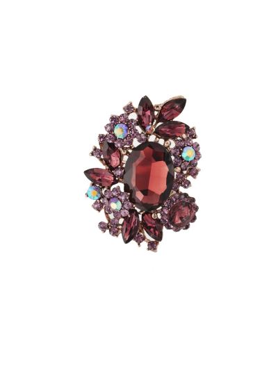 Broche – Paarsbruine strass